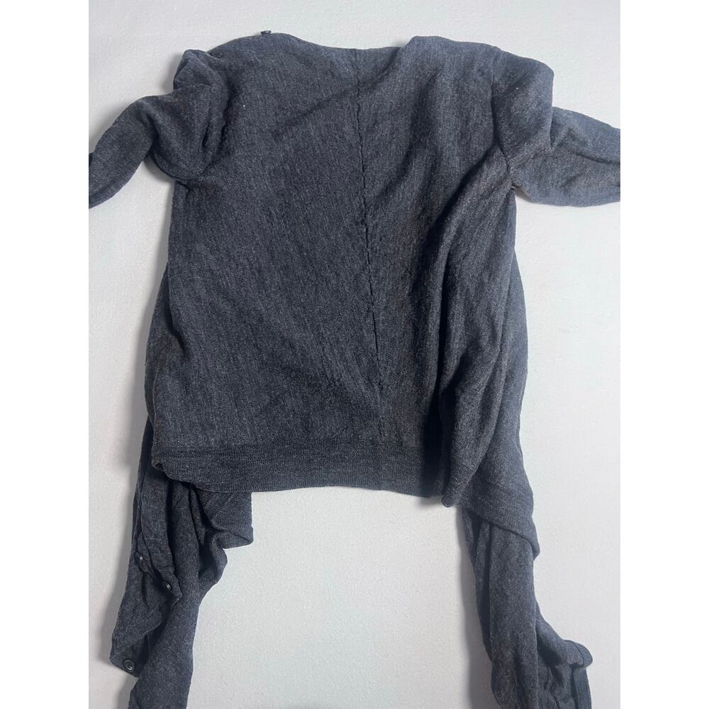 AllSaints Iona Multi Cardigan Womens M Gray 100% Merino Wool Convertible Drape - Picture 5 of 9